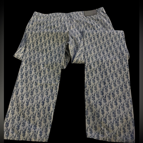 Dior Blue and White Patterned Chinos - Picture 1 of 4